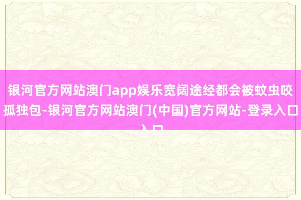 银河官方网站澳门app娱乐宽阔途经都会被蚊虫咬孤独包-银河官方网站澳门(中国)官方网站-登录入口