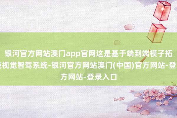 银河官方网站澳门app官网这是基于端到端模子拓荒的纯视觉智驾系统-银河官方网站澳门(中国)官方网站-登录入口